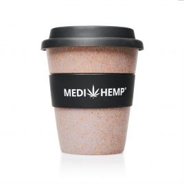 MEDIHEMP to Go Becher, Schwarz-Braun aus Bambusfasern mit schwarzem Silikon