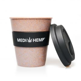 MEDIHEMP to Go Becher, Schwarz-Braun aus Bambusfasern mit schwarzem Silikon