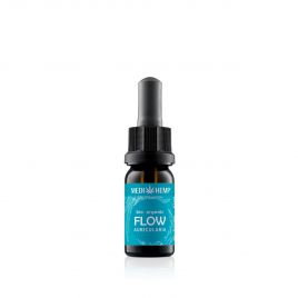 MEDIHEMP Flow Auricularia Extract & Hemp, 10ml, flacon brun avec étiquette bleu aqua à côté de la boîte bleu aqua