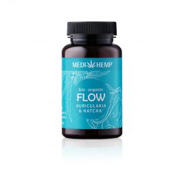 MEDIHEMP Flow Auricularia Hatcha Kapseln, 120 Stk., braune Dose mit aqua-blauen Etikett