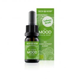 MEDIHEMP Mood Reishi-Extrakt & Hanf, 10ml, braune Flasche mit grassgrünem Etikett