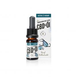 VETRIHEMP Bio CBD-Öl 4%, 10ml, braune Flasche mit blauem Motiv auf weißen Hintergrund_2