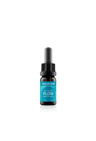 MEDIHEMP Flow Auricularia Extrakt & Hanf, 10ml, braune Flasche mit aqua-blauen Etikett