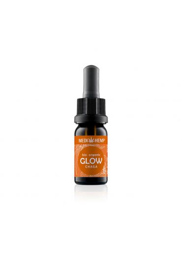 MEDIHEMP Glow Chaga-Extrakt & Hanf, 10ml, braune Flasche mit orangen Etikett