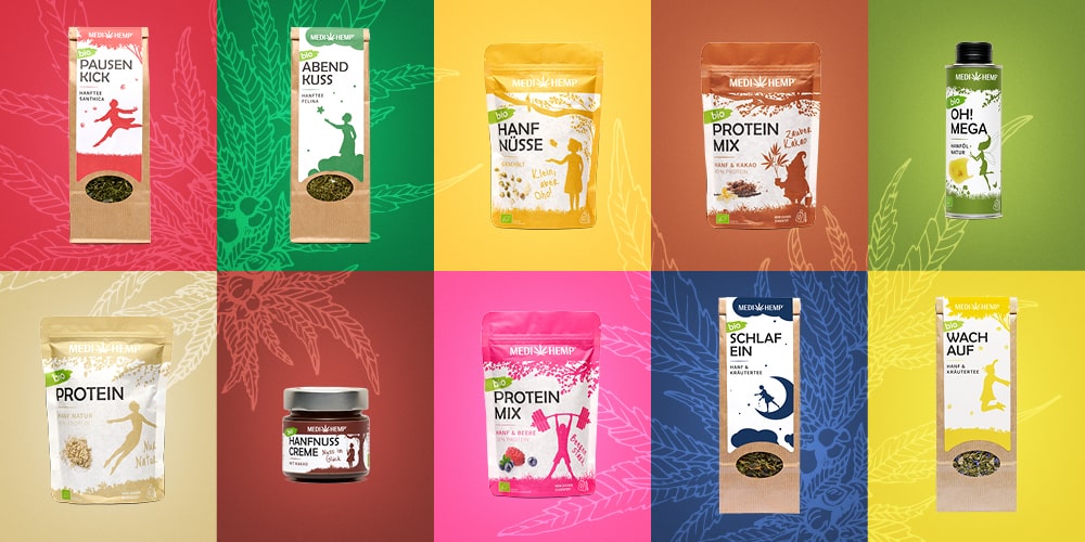 A man eats super hemp food
